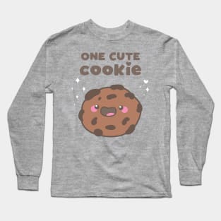 Cute Kawaii Chocolate Chip Cookie Pun Design Long Sleeve T-Shirt